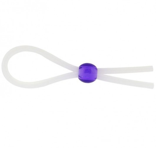 Прозрачное лассо с фиолетовой бусиной SILICONE COCK RING WITH BEAD LAVENDER - NMC - в Пскове купить с доставкой