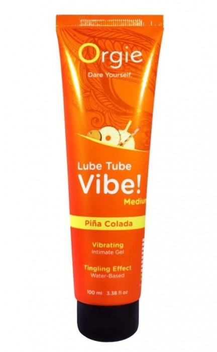 Гель с эффектом вибрации Lube Tube Vibe Medium Pina Colada - 100 мл. - ORGIE - купить с доставкой в Пскове