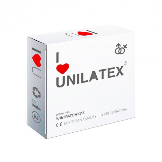 Ультратонкие презервативы Unilatex Ultra Thin - 3 шт. - Unilatex - купить с доставкой в Пскове