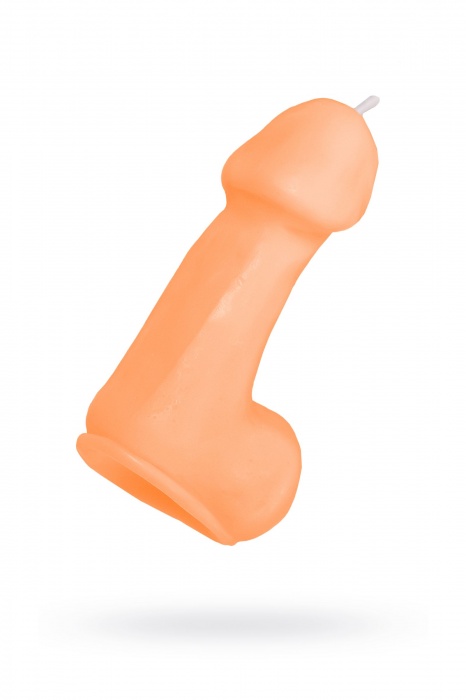 Оранжевая свеча в форме пениса - 47 гр. - Pecado - купить с доставкой в Пскове