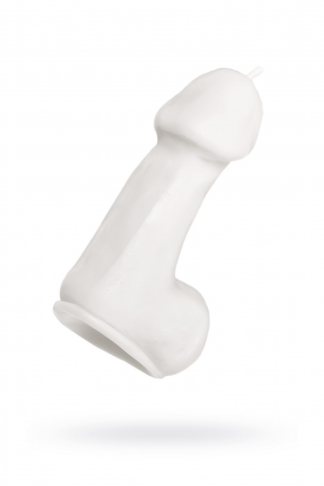 Белая свеча в форме пениса - 47 гр. - Pecado - купить с доставкой в Пскове