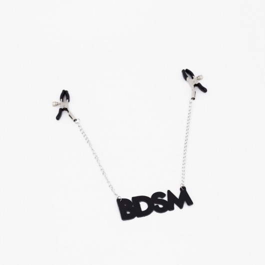 Зажимы на соски с кожаной подвеской BDSM - Crazy Handmade - купить с доставкой в Пскове