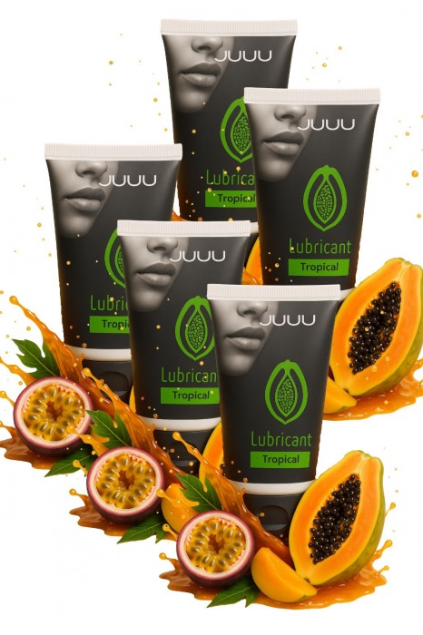 Набор из 5 съедобных лубрикантов JUJU со вкусом тропических фруктов - JuJu - купить с доставкой в Пскове
