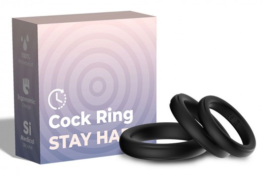 Набор из 3 черных эрекционных колец Stay Hard - Boys of Toys - в Пскове купить с доставкой