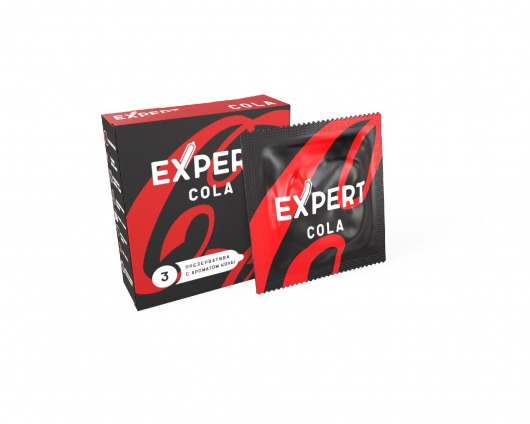 Презервативы с ароматом колы Expert Cola - 3 шт. - Expert - купить с доставкой в Пскове