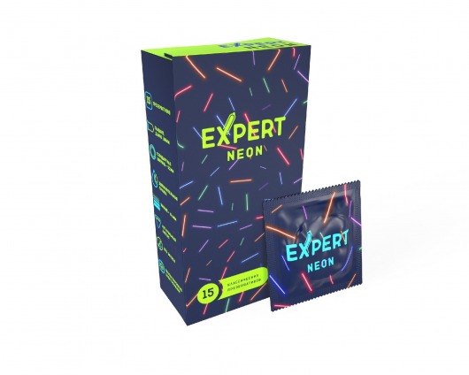 Светящиеся в темноте презервативы Expert Neon - 15 шт. - Expert - купить с доставкой в Пскове