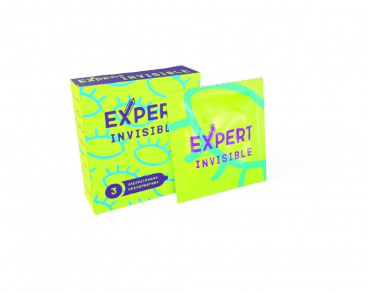 Ультратонкие презервативы Expert Invisible - 3 шт. - Expert - купить с доставкой в Пскове
