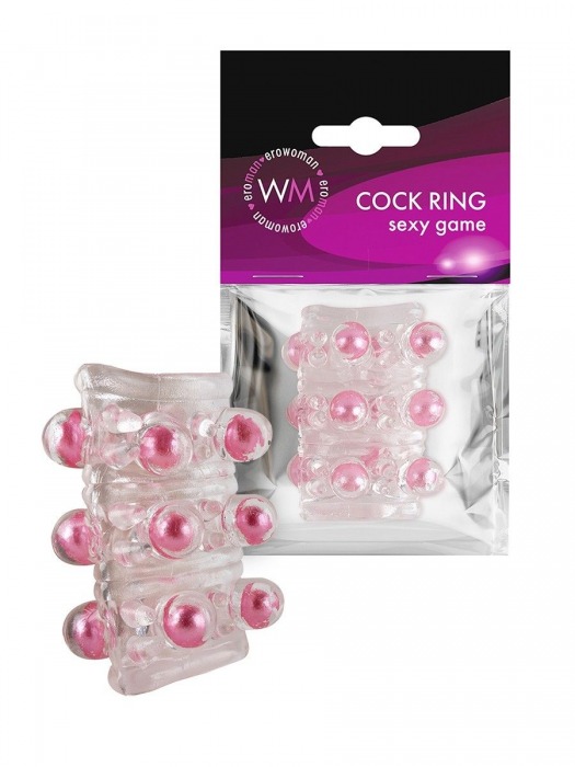 Прозрачная сквозная насадка на пенис с цветными шариками - Erowoman-Eroman - в Пскове купить с доставкой