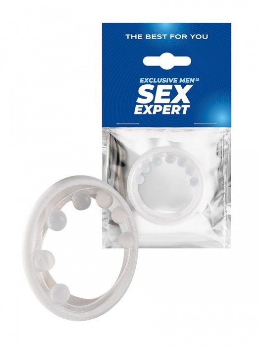 Эрекционное кольцо с мягкой стимулирующей насадкой - Sex Expert - в Пскове купить с доставкой