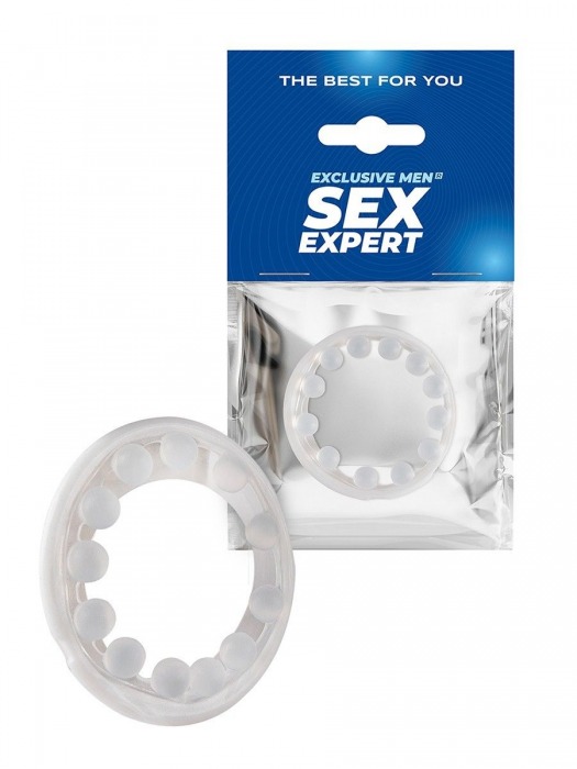 Эрекционное кольцо со стимулирующими шариками на поверхности - Sex Expert - в Пскове купить с доставкой