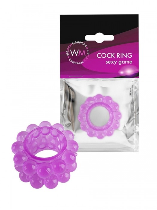 Лиловое эрекционное кольцо с 2 рядами стимулирующих шариков - Erowoman-Eroman - в Пскове купить с доставкой