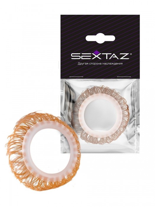 Эрекционное кольцо с бежевыми «ресничками» - Sextaz - в Пскове купить с доставкой