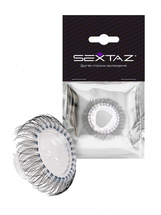 Эластичное эрекционное кольцо с длинными черными «ресничками» - Sextaz - в Пскове купить с доставкой