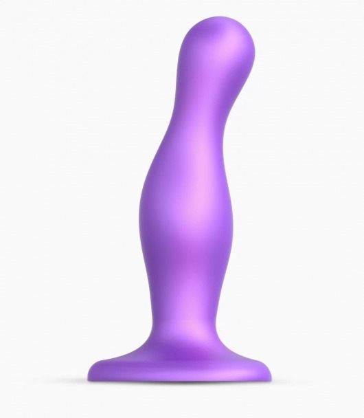 Фиолетовая насадка Strap-On-Me Dildo Plug Curvy size M - Strap-on-me - купить с доставкой в Пскове