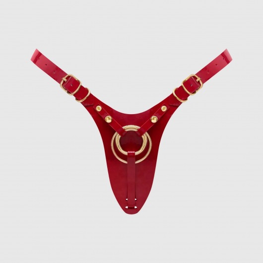 Красный пояс для фиксации насадок Strap-On-Me Leatherette Harness Fabulous - Strap-on-me - купить с доставкой в Пскове