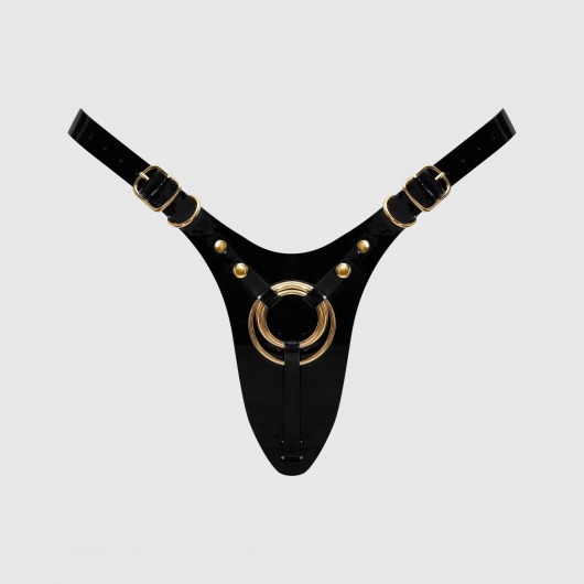 Черный пояс для фиксации насадок Strap-On-Me Leatherette Harness Fabulous - Strap-on-me - купить с доставкой в Пскове