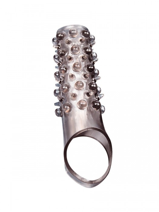 Дымчатая насадка на пенис с шипами и выпуклостями - 12 см. - Sex Expert - в Пскове купить с доставкой