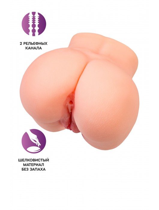 Реалистичный мастурбатор в форме попки с двумя любовными входами - No Name - в Пскове купить с доставкой