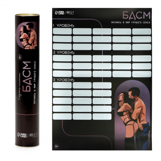 Плакат для двоих со скретч-слоем «БДСМ» - Сима-Ленд - купить с доставкой в Пскове