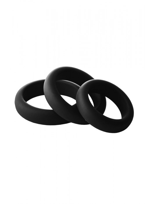 Набор из 3 черных эрекционных колец Smooth Silicone Cockring Pack - Dream Toys - в Пскове купить с доставкой
