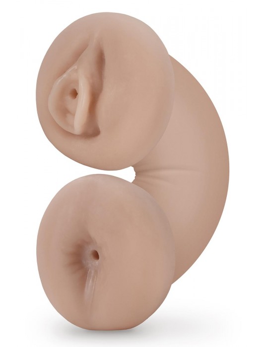 Телесный люминесцентный двусторонний мастурбатор Tasha - Blush Novelties - в Пскове купить с доставкой