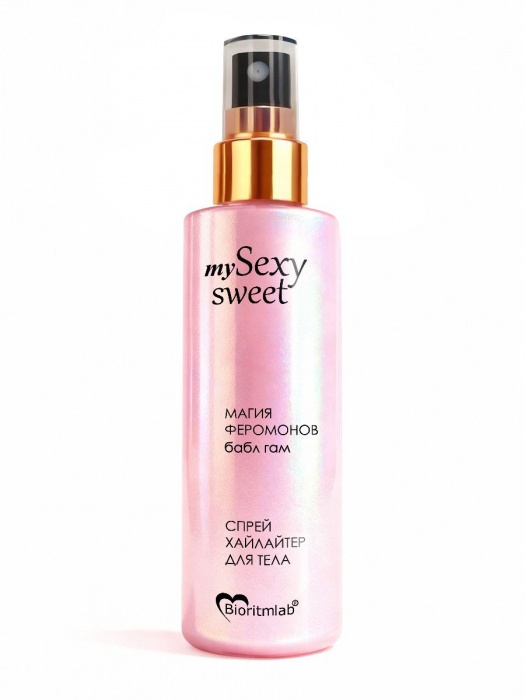 Спрей хайлайтер для тела Sexy Sweet с ароматом бабл-гам, шиммером и феромонами - 200 мл. -  - Магазин феромонов в Пскове