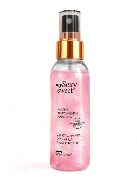 Мист для лица, тела и волос Sexy Sweet с ароматом бабл-гам, шиммером и феромонами - 95 мл. -  - Магазин феромонов в Пскове