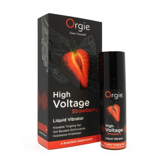 Жидкий вибратор Orgie High Voltage Strawberry - 15 мл. - ORGIE - купить с доставкой в Пскове