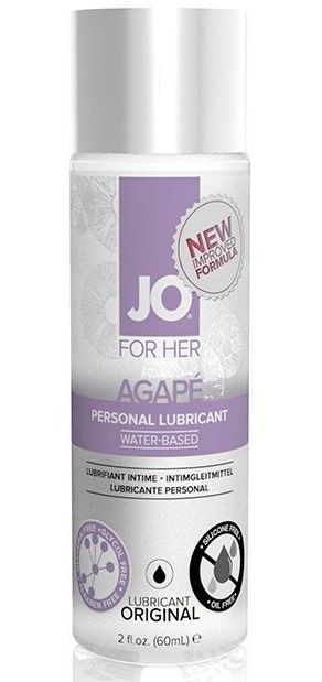 Лубрикант на водной основе для женщин JO AGAPE LUBRICANT ORIGINAL - 60 мл. - System JO - купить с доставкой в Пскове