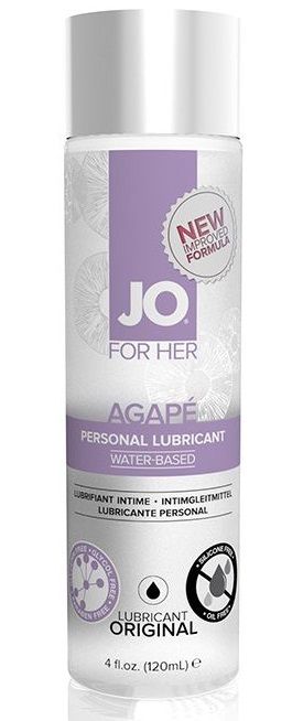 Женский лубрикант на водной основе JO AGAPE LUBRICANT ORIGINAL - 120 мл. - System JO - купить с доставкой в Пскове