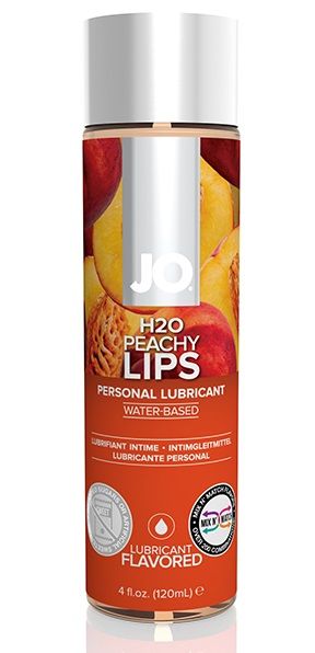 Лубрикант на водной основе с ароматом персика JO Flavored Peachy Lips - 120 мл. - System JO - купить с доставкой в Пскове