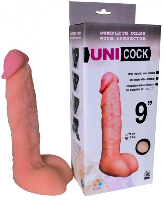 Фаллическая насадка Харнесс UNICOCK 9  - 24 см. - LOVETOY (А-Полимер) - купить с доставкой в Пскове