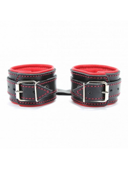 Оковы на ноги с красным подкладом - БДСМ Арсенал - купить с доставкой в Пскове