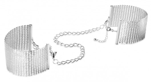 Серебристые наручники-браслеты Desir Metallique Handcuffs - Bijoux Indiscrets - купить с доставкой в Пскове