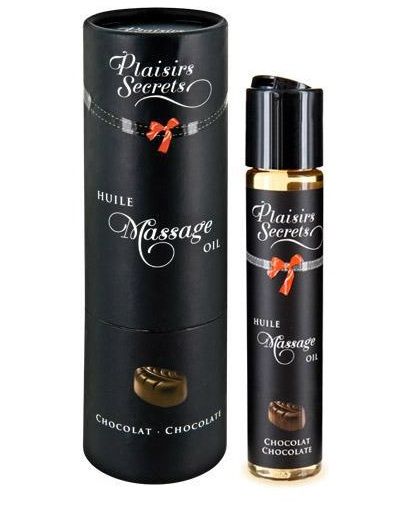 Массажное масло с ароматом шоколада Huile de Massage Gourmande Chocolat - 59 мл. - Plaisir Secret - купить с доставкой в Пскове
