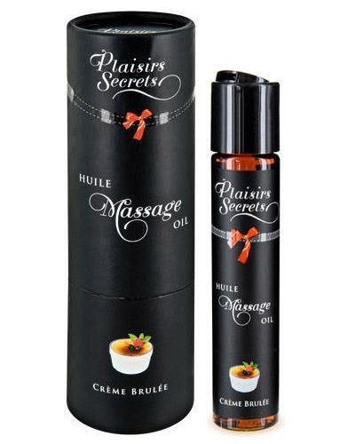 Массажное масло с ароматом крем брюле Huile de Massage Gourmande Creme Brulée - 59 мл. - Plaisir Secret - купить с доставкой в Пскове