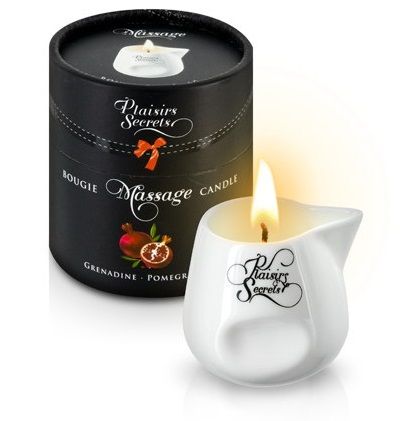 Массажная свеча с ароматом граната Bougie de Massage Gourmande Grenadine - 80 мл. - Plaisir Secret - купить с доставкой в Пскове