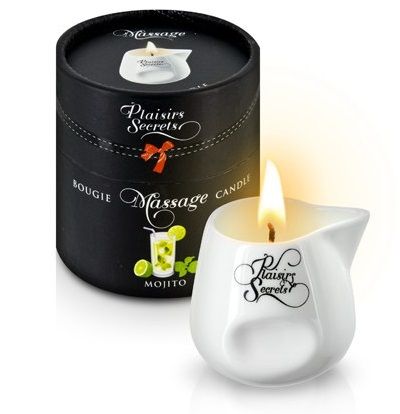 Массажная свеча с ароматом мохито Bougie de Massage Mojito - 80 мл. - Plaisir Secret - купить с доставкой в Пскове