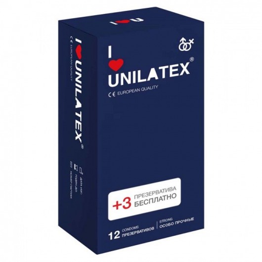 Ультрапрочные презервативы Unilatex Extra Strong - 12 шт. + 3 шт. в подарок - Unilatex - купить с доставкой в Пскове