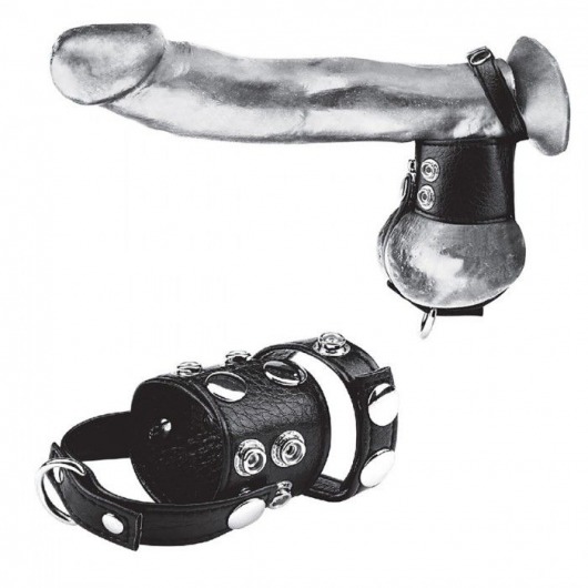 Утяжка на пенис и мошонку Cock Ring With 1.5  Ball Stretcher And Optional Weight Ring - BlueLine - купить с доставкой в Пскове