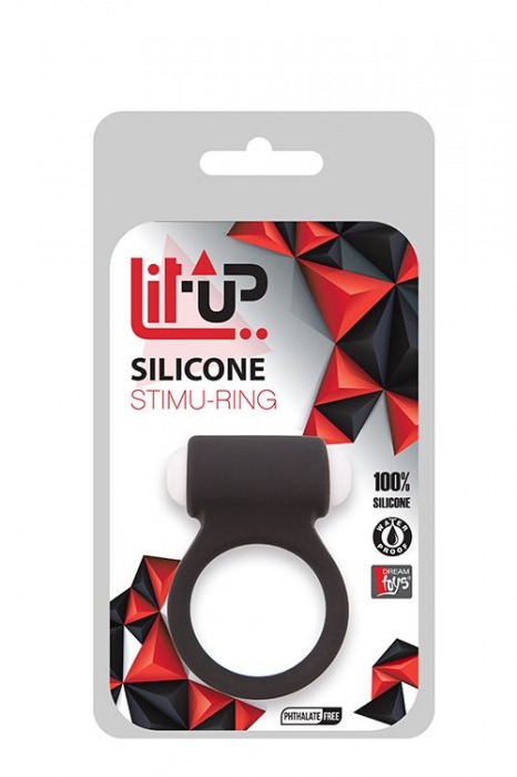 Чёрное эрекционное виброкольцо LIT-UP SILICONE STIMU RING 3 BLACK - Dream Toys - в Пскове купить с доставкой