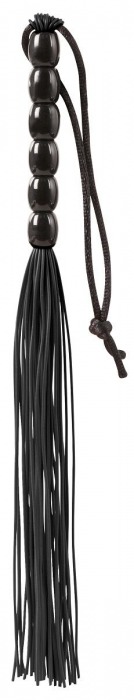 Чёрная мини-плеть из резины Rubber Mini Whip - 22 см. - Blush Novelties - купить с доставкой в Пскове