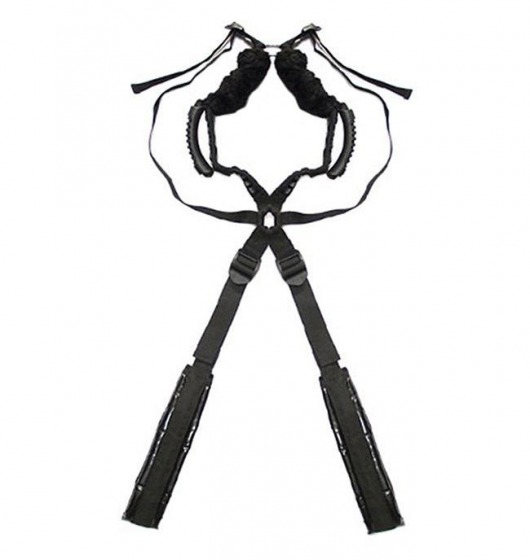 Чёрный бондажный комплект Romfun Sex Harness Bondage на сбруе - Romfun - купить с доставкой в Пскове