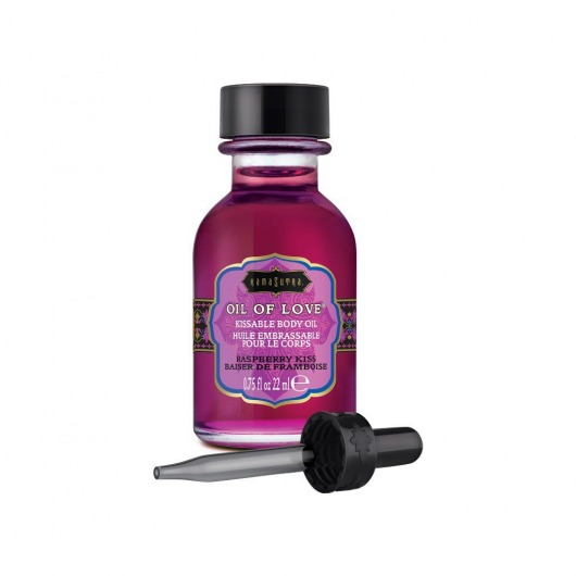 Масло для ласк с ароматом малины Oil of Love Raspberry Kiss - 22 мл. - Kama Sutra - купить с доставкой в Пскове