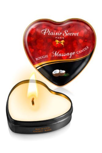 Массажная свеча с ароматом кокоса Bougie Massage Candle - 35 мл. - Plaisir Secret - купить с доставкой в Пскове