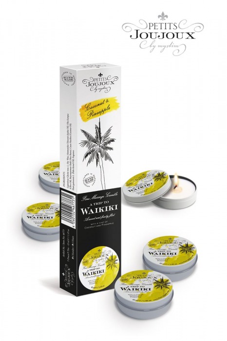 Набор из 5 свечей Petits Joujoux Waikiki Beach с ароматом кокоса и ананаса - MyStim - купить с доставкой в Пскове