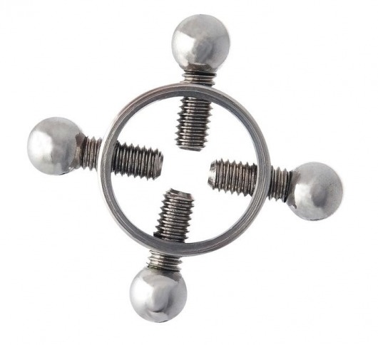 Серебристые зажимы для сосков на винтах - ToyFa - купить с доставкой в Пскове