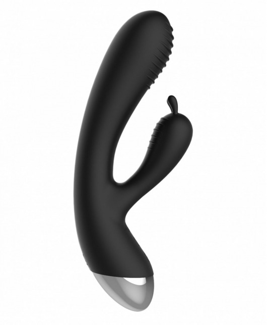 Чёрный вибратор E-Stimulation Rabbit Vibrator с электростимуляцией - 19 см. - Shots Media BV - купить с доставкой в Пскове