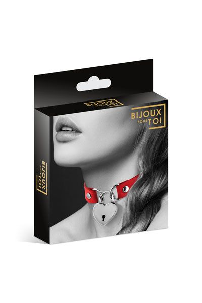 Красный чокер с замком в форме сердца - Bijoux Pour Toi - купить с доставкой в Пскове