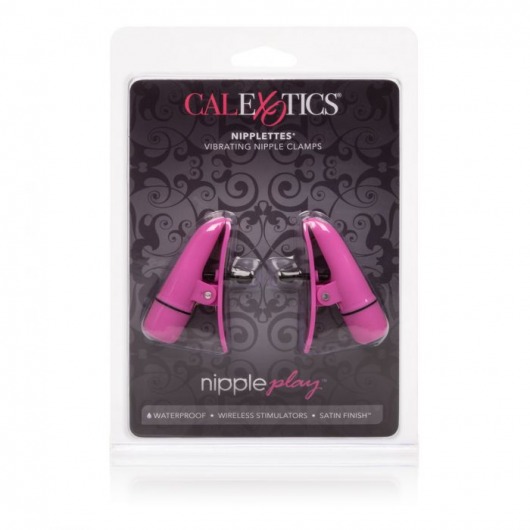 Розовые зажимы на соски с вибрацией Nipple Play Nipplettes - California Exotic Novelties - купить с доставкой в Пскове